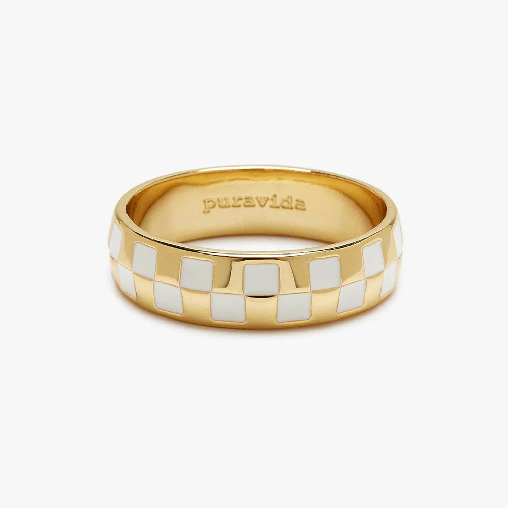 Pura Vida - Checkerboard Gold Ring