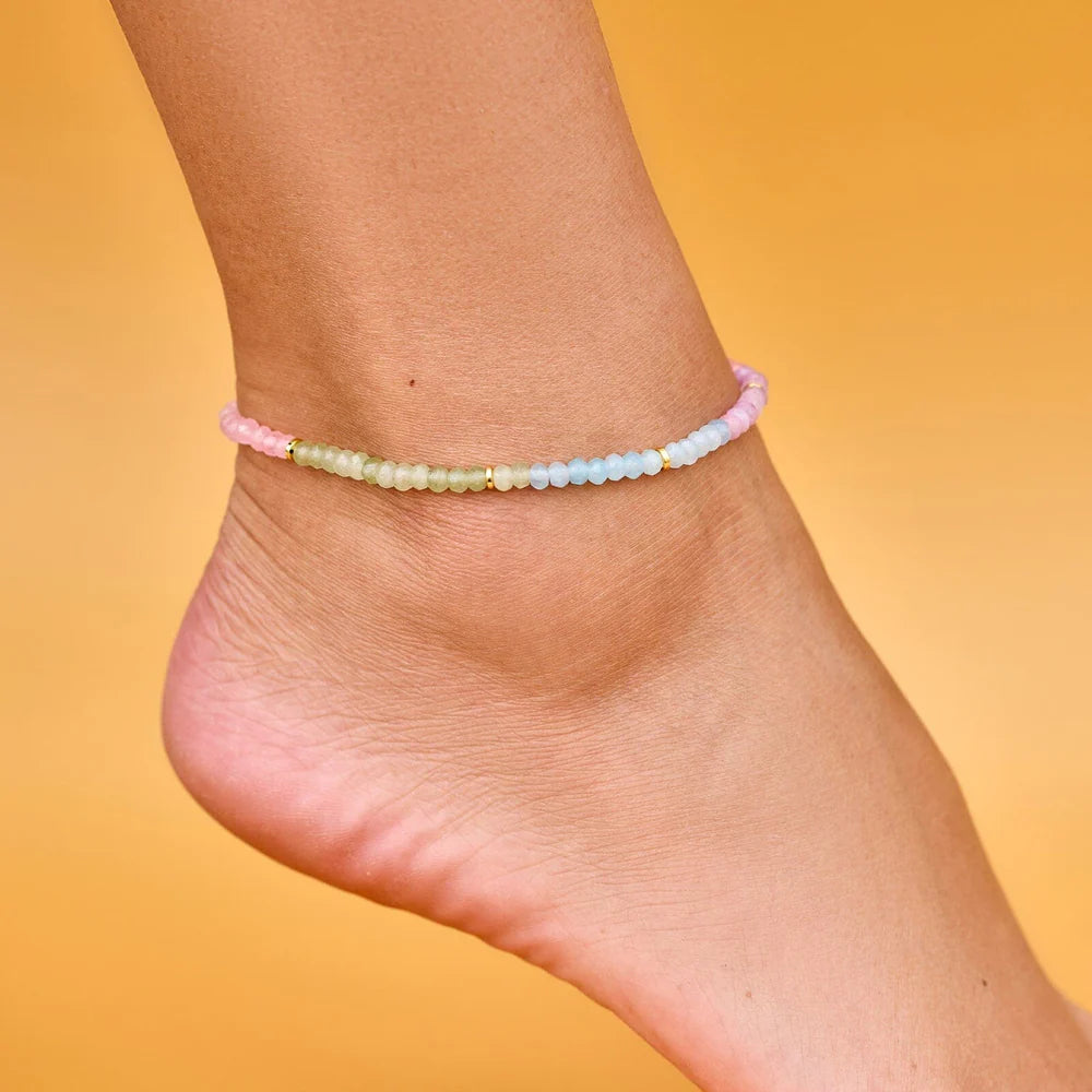 Pura Vida - Ombre Rainbow Bead Anklet