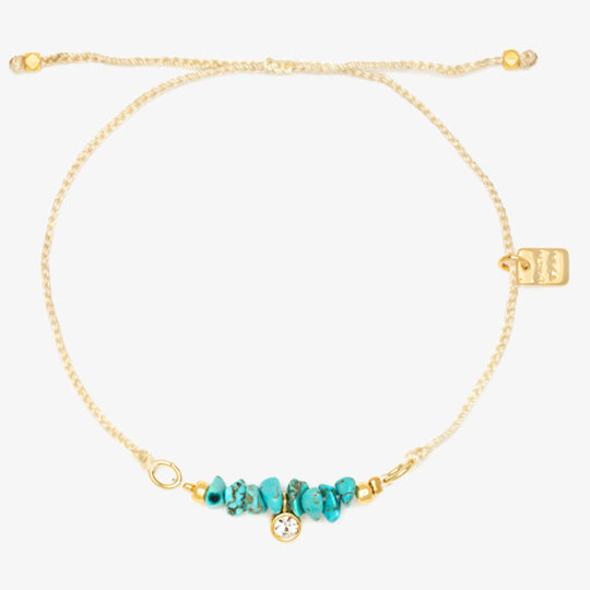 Pura Vida - Dainty Turquoise Bead Charm Bracelet