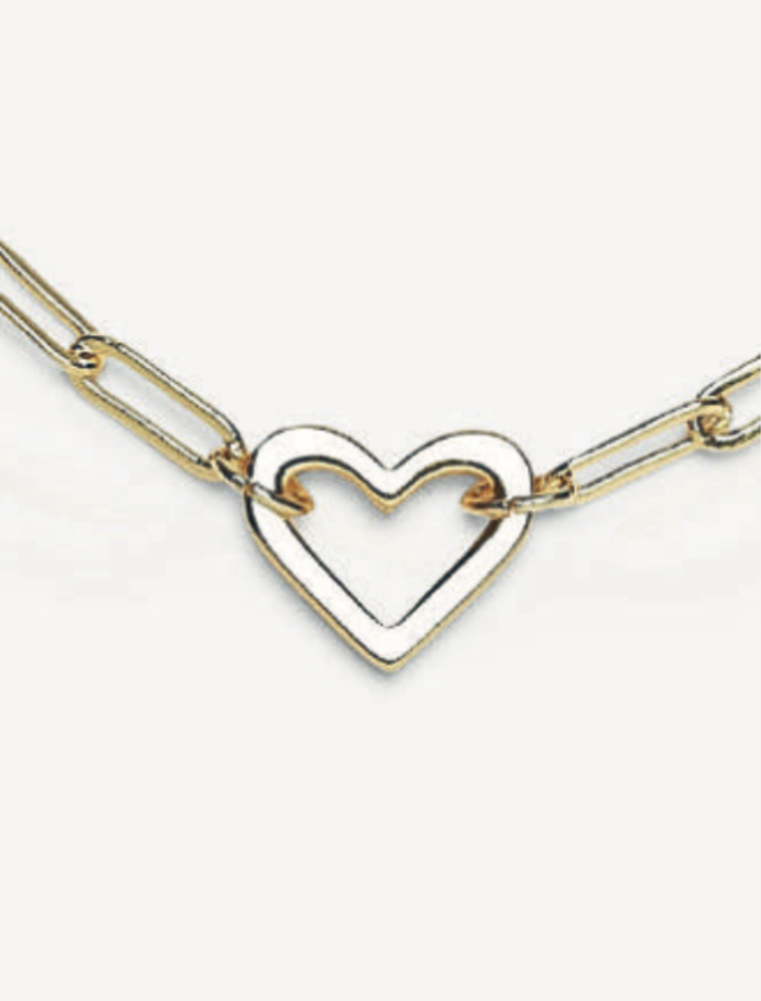 Pura Vida - Open Heart Paperclip Chain Bracelet
