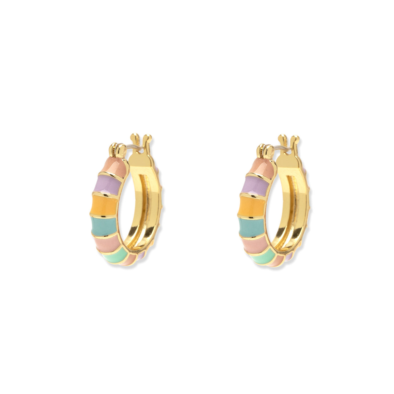 Pura Vida - Sunset Striped Enamel Gold Earrings